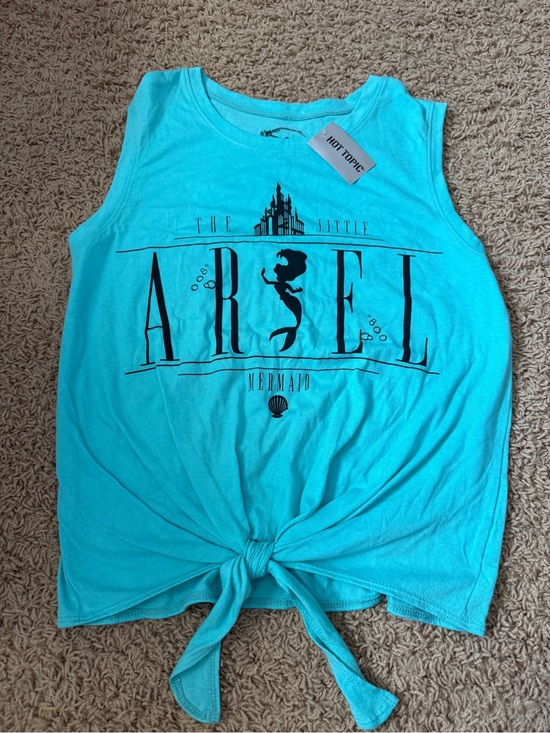 Hot Topic Tops - Hot Topic Turquoise 'Ariel The Little Mermaid' Tie-Front Tank LG
